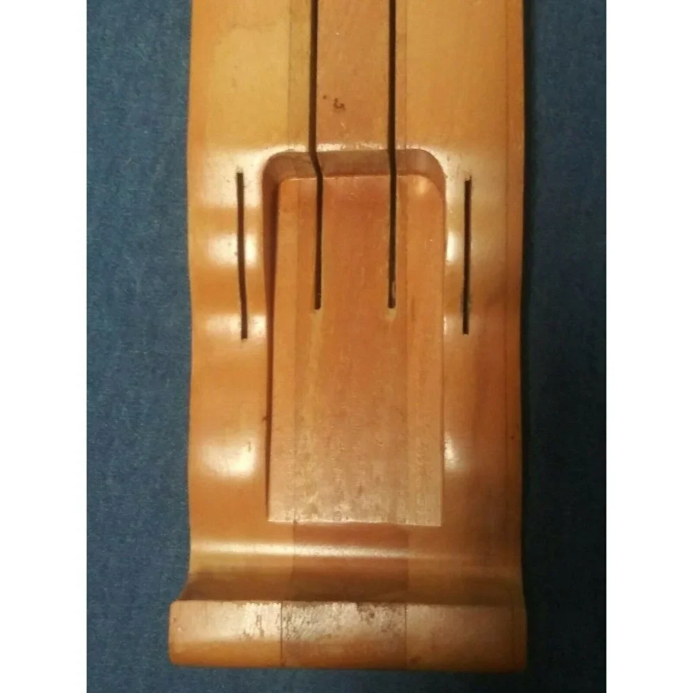 Vintage Wood Knife Holder RARE EKCO Flint Vanadium Stainless Nice condition